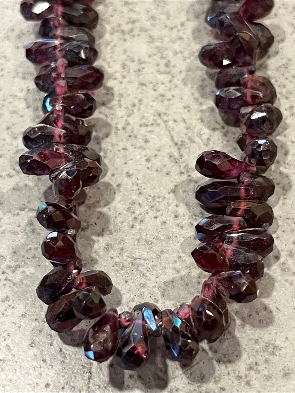 Vintage Chip Garnet Necklace